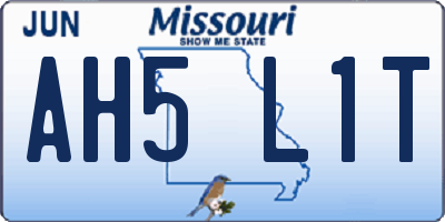MO license plate AH5L1T