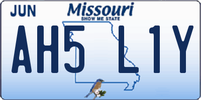MO license plate AH5L1Y