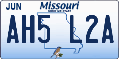 MO license plate AH5L2A