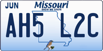 MO license plate AH5L2C