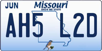MO license plate AH5L2D