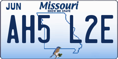MO license plate AH5L2E