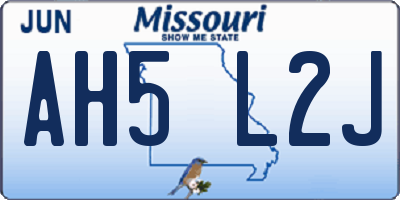 MO license plate AH5L2J