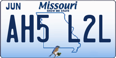 MO license plate AH5L2L