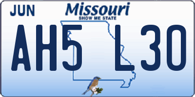 MO license plate AH5L3O