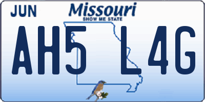 MO license plate AH5L4G