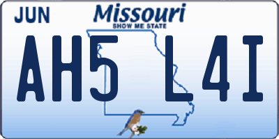 MO license plate AH5L4I