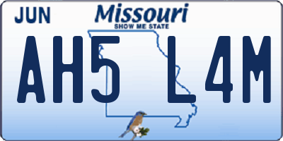 MO license plate AH5L4M