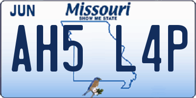 MO license plate AH5L4P
