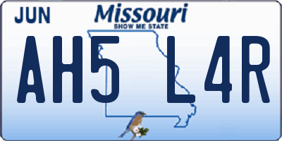 MO license plate AH5L4R
