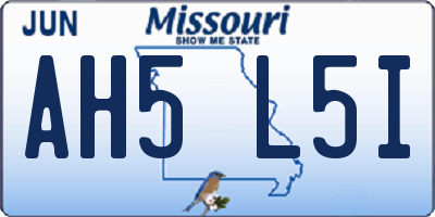 MO license plate AH5L5I