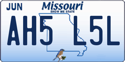 MO license plate AH5L5L