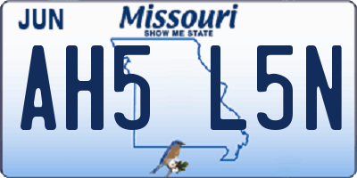 MO license plate AH5L5N