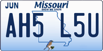 MO license plate AH5L5U
