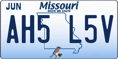 MO license plate AH5L5V