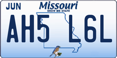 MO license plate AH5L6L