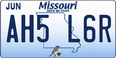 MO license plate AH5L6R