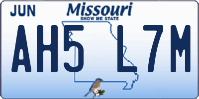 MO license plate AH5L7M