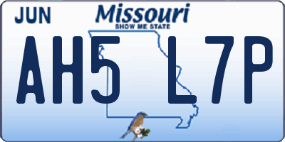 MO license plate AH5L7P