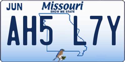 MO license plate AH5L7Y