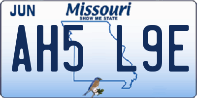 MO license plate AH5L9E