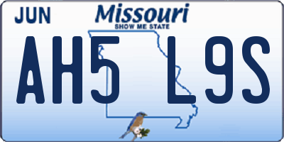 MO license plate AH5L9S