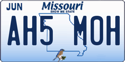 MO license plate AH5M0H