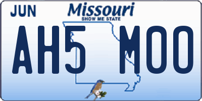 MO license plate AH5M0O