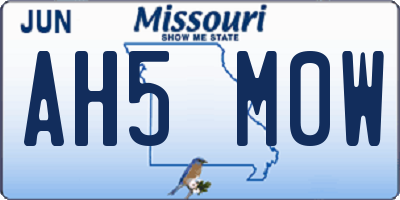 MO license plate AH5M0W