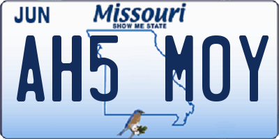 MO license plate AH5M0Y