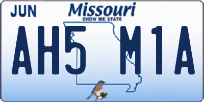 MO license plate AH5M1A