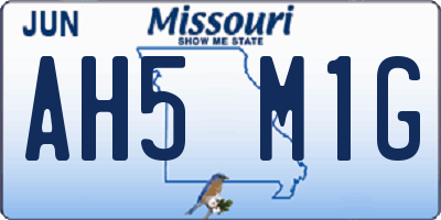 MO license plate AH5M1G