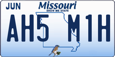 MO license plate AH5M1H