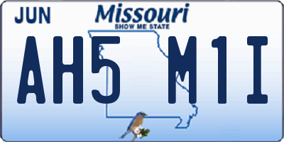 MO license plate AH5M1I