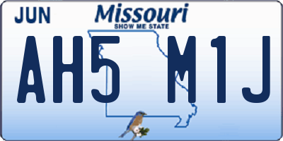 MO license plate AH5M1J