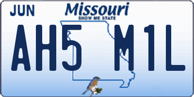 MO license plate AH5M1L