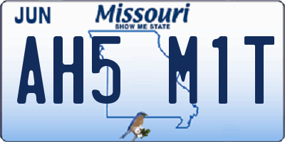 MO license plate AH5M1T