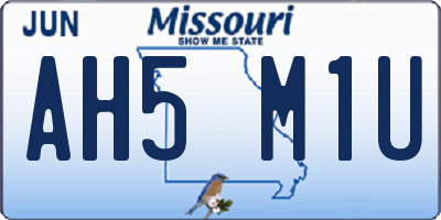 MO license plate AH5M1U