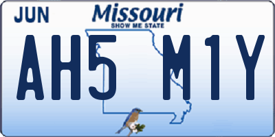MO license plate AH5M1Y