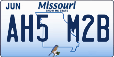MO license plate AH5M2B