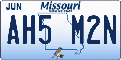 MO license plate AH5M2N