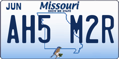 MO license plate AH5M2R
