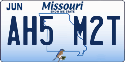 MO license plate AH5M2T