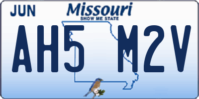 MO license plate AH5M2V