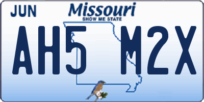MO license plate AH5M2X