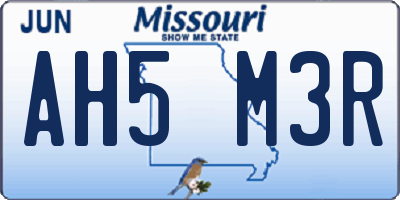 MO license plate AH5M3R