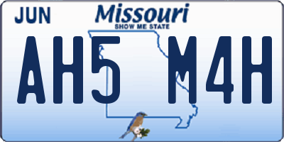 MO license plate AH5M4H