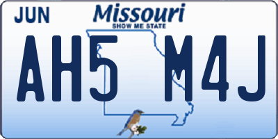 MO license plate AH5M4J