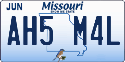 MO license plate AH5M4L