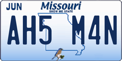 MO license plate AH5M4N